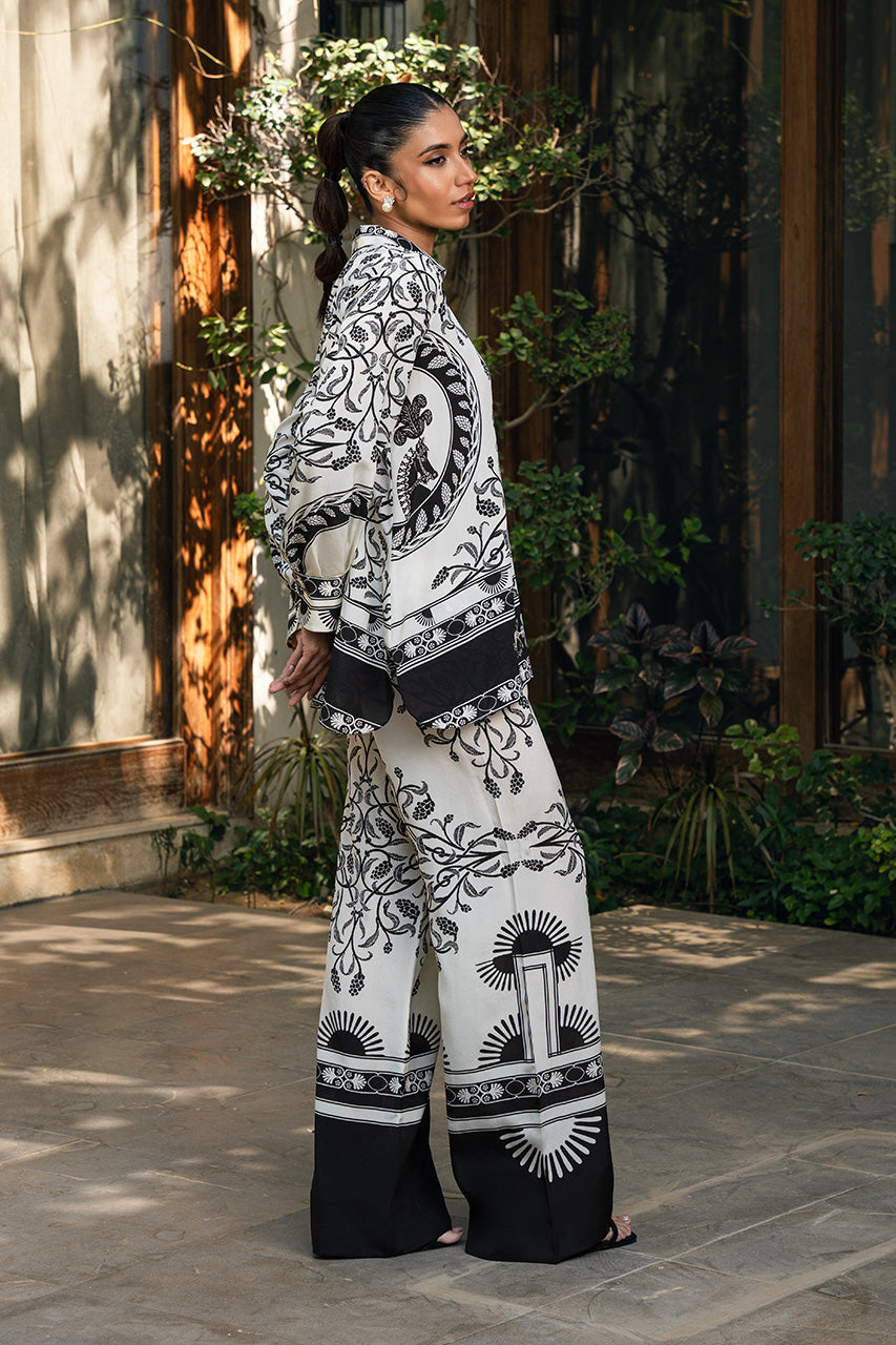 Elegant Black & White Floral Co-Ord Set