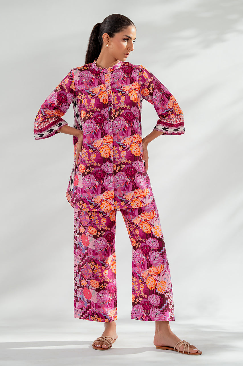 Floral Print Co-Ord Set with Bold Color Accents