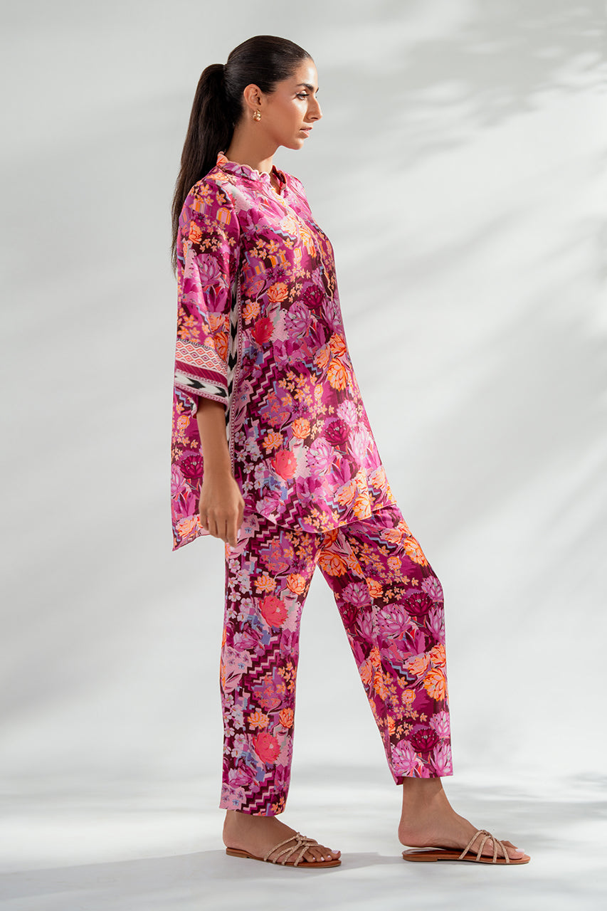 Floral Print Co-Ord Set with Bold Color Accents