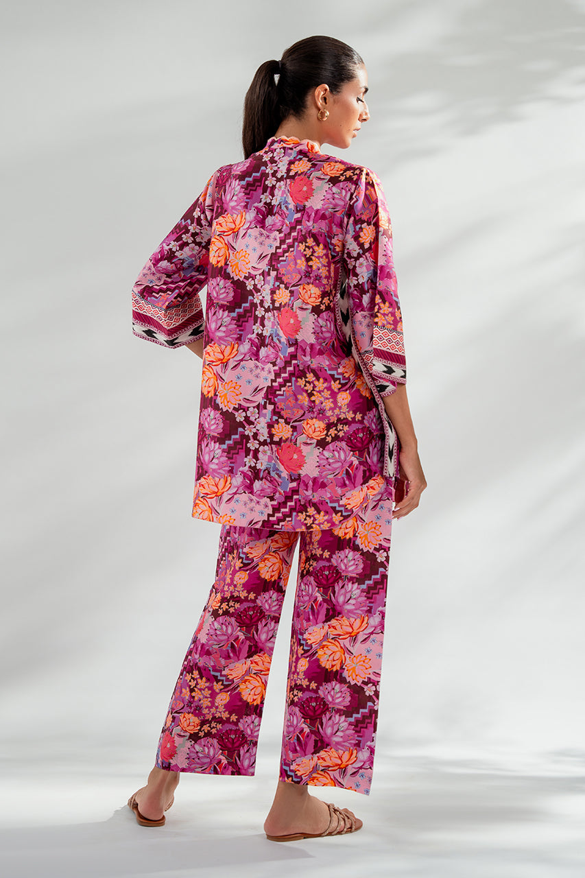 Floral Print Co-Ord Set with Bold Color Accents