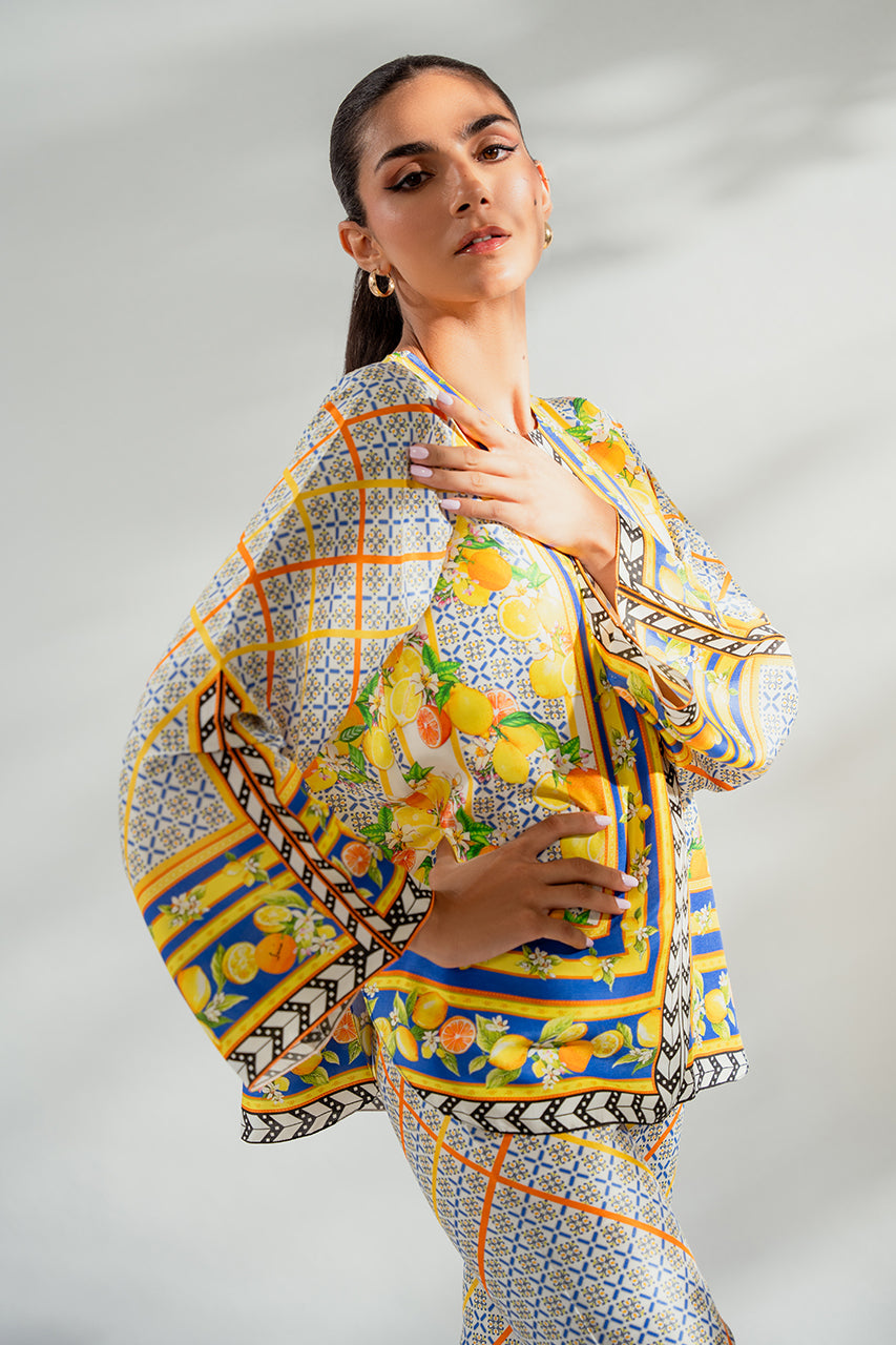 Bold Geometric & Floral Co-Ord Set with Vibrant Accents