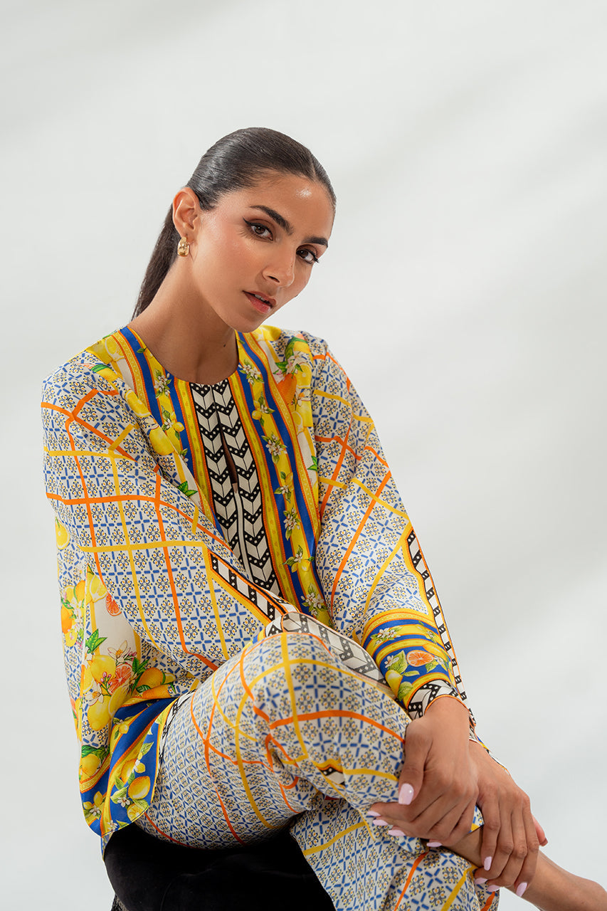 Bold Geometric & Floral Co-Ord Set with Vibrant Accents