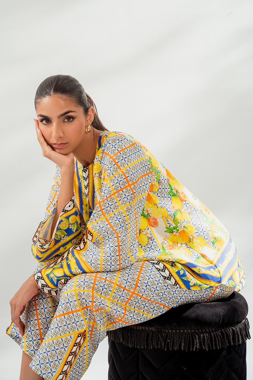 Bold Geometric & Floral Co-Ord Set with Vibrant Accents