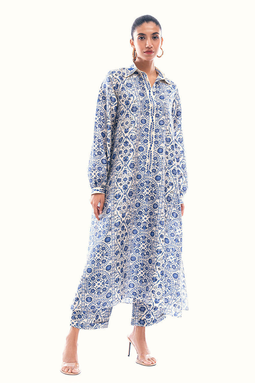 Azure Mosaic Longline Co-ord Set