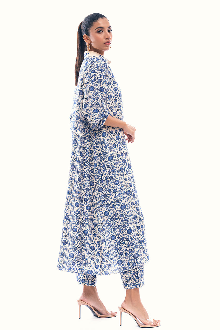 Azure Mosaic Longline Co-ord Set