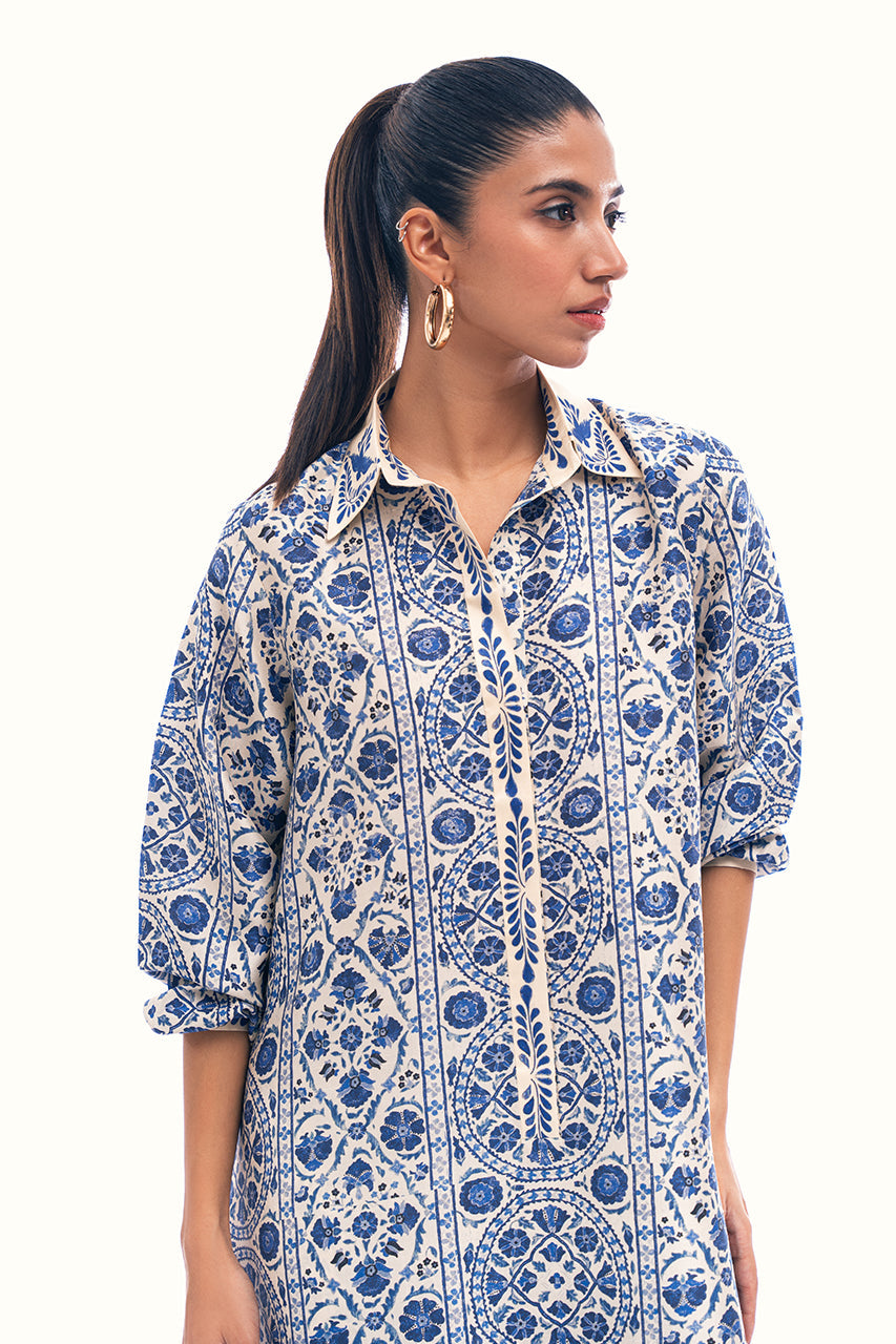 Azure Mosaic Longline Co-ord Set
