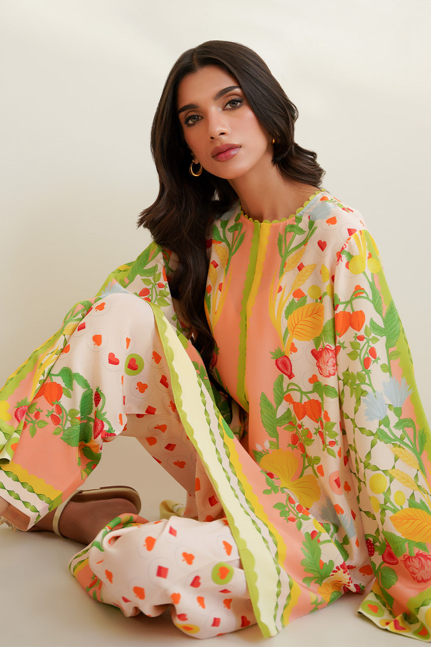 Floral Blush Co-Ord Set with Vibrant Detailing