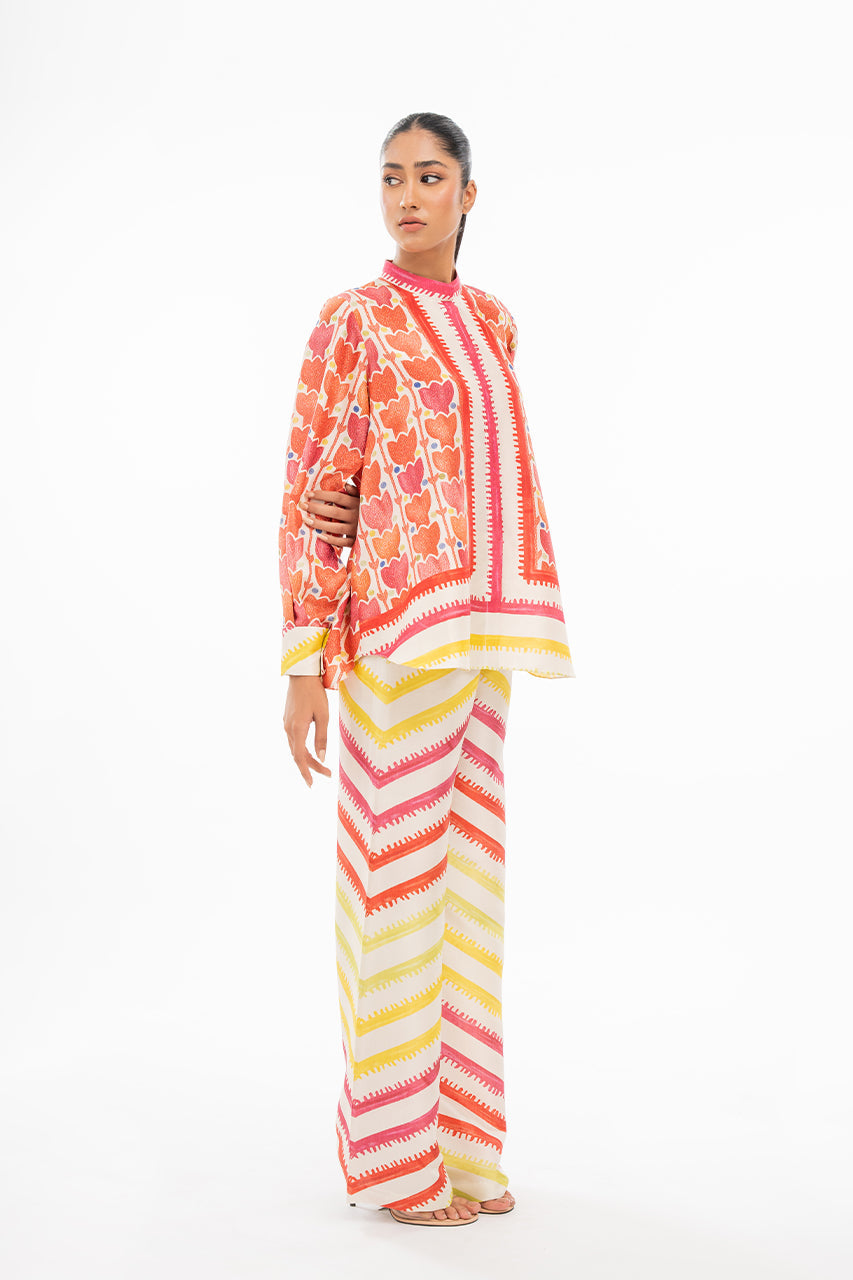 Colorful Geometric Stripe Co-Ord Set