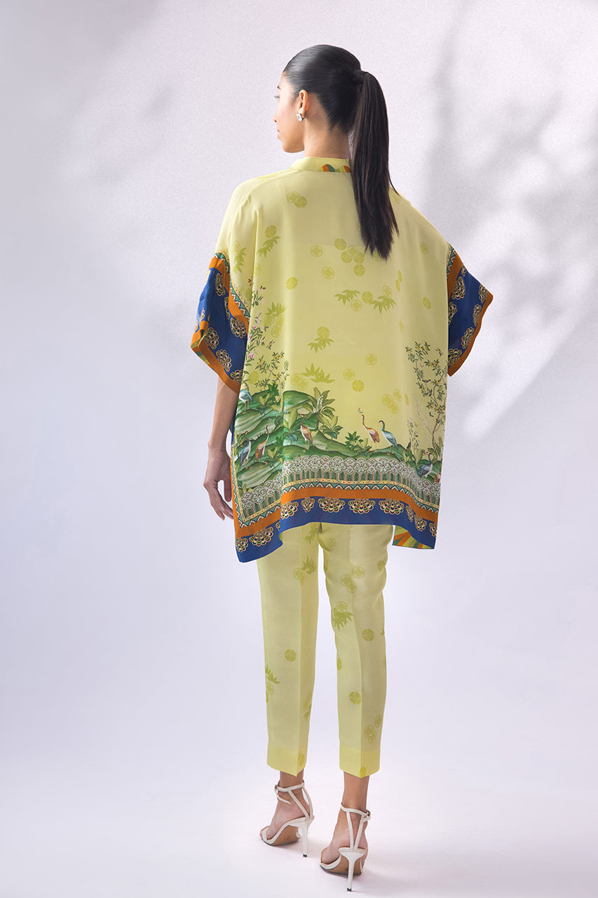 Lime Oasis Printed Kaftan Co-Ord Set