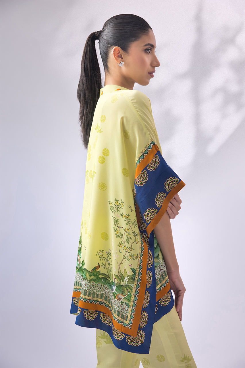 Lime Oasis Printed Kaftan Co-Ord Set