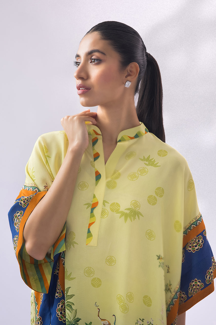 Lime Oasis Printed Kaftan Co-Ord Set