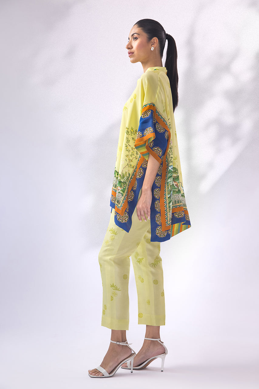 Lime Oasis Printed Kaftan Co-Ord Set
