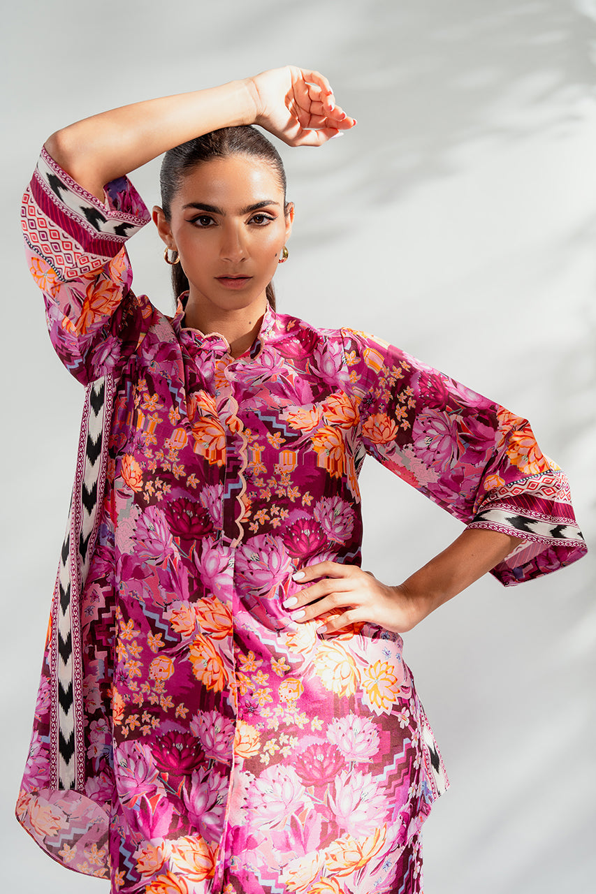 Floral Print Co-Ord Set with Bold Color Accents