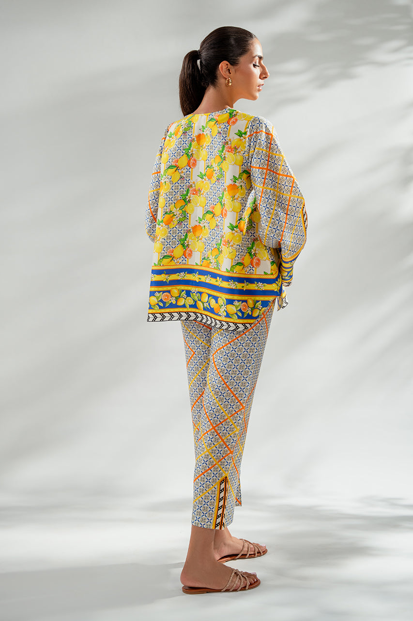 Bold Geometric & Floral Co-Ord Set with Vibrant Accents