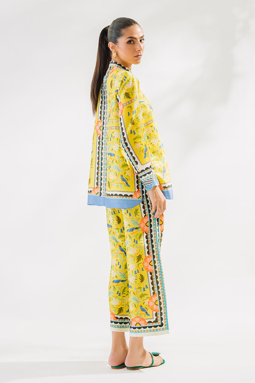 Vibrant Floral & Geometric Yellow Co-Ord Set
