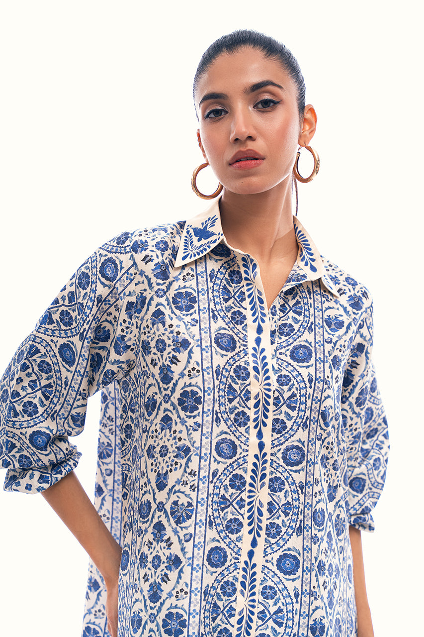 Azure Mosaic Longline Co-ord Set