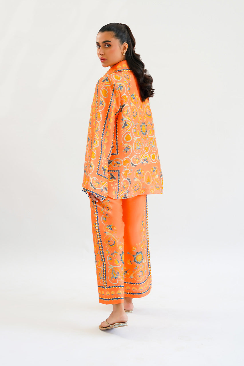 Vibrant Orange Floral Co-Ord Set