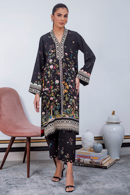 Midnight Bloom Embroidered Co-Ord Set