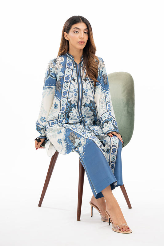Blue Floral Paisley Co-Ord Set