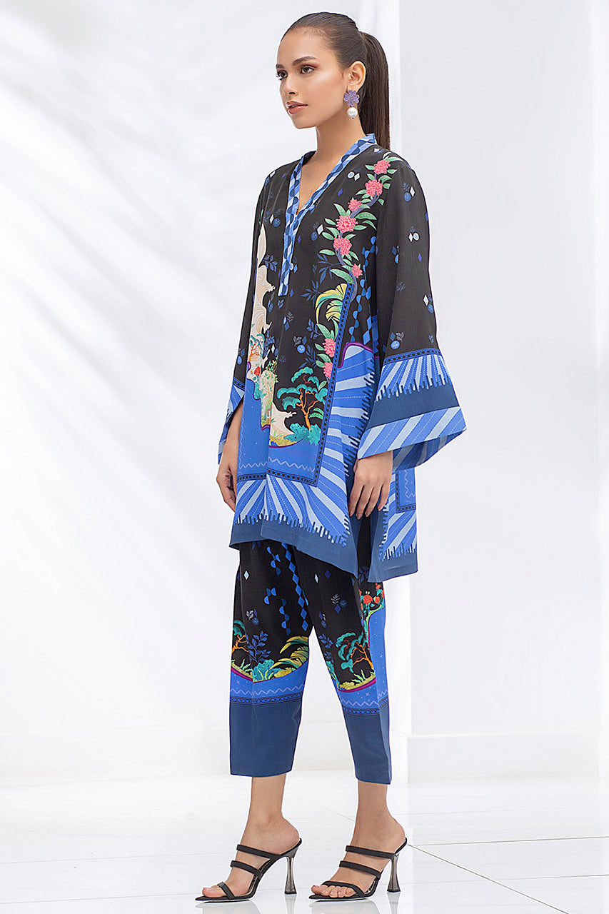 Midnight Bloom Co-Ord Set – A Fusion of Elegance & Art