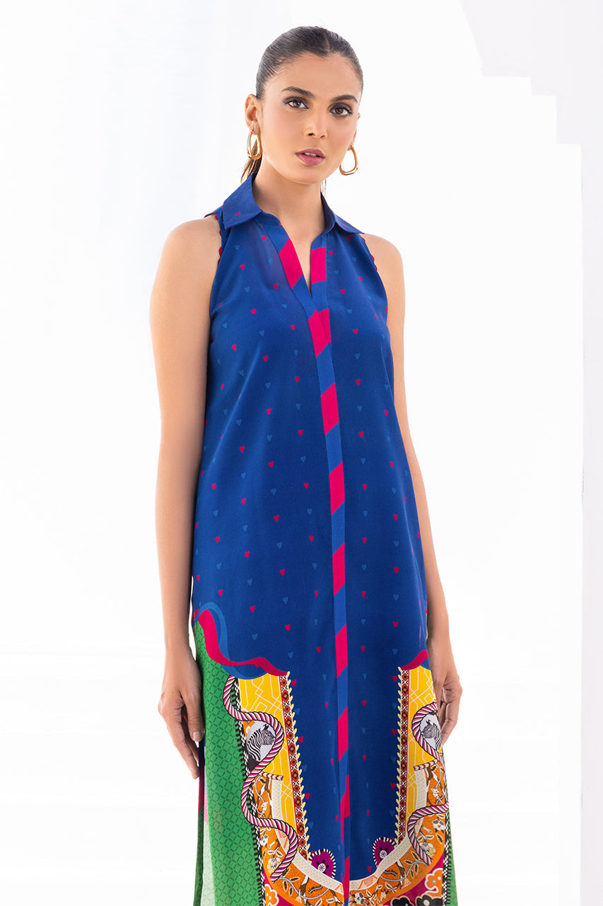 Royal Pop Art Sleeveless Co-Ord Set